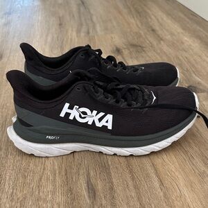 Hoka Black and White Athletic Shoes